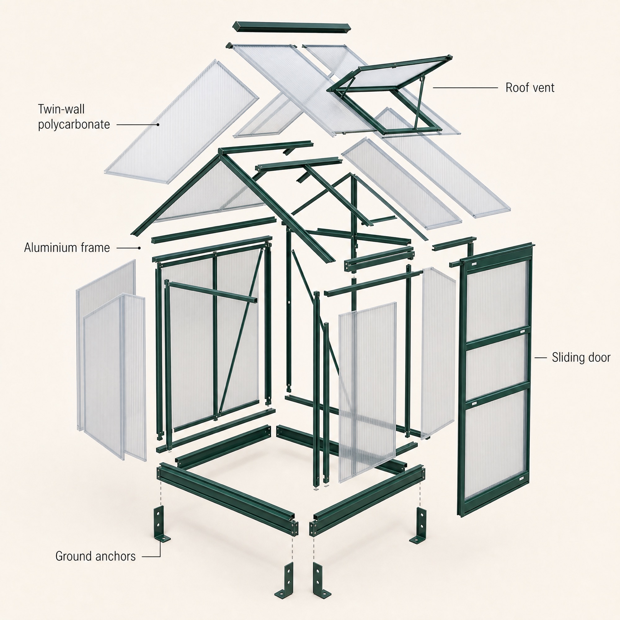 Serrahaus greenhouse parts breakdown